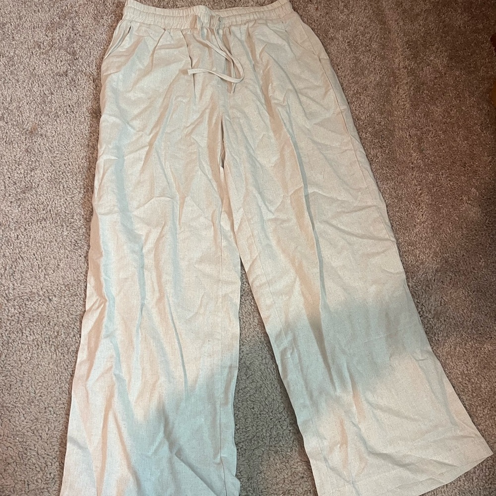 Tan linen pants